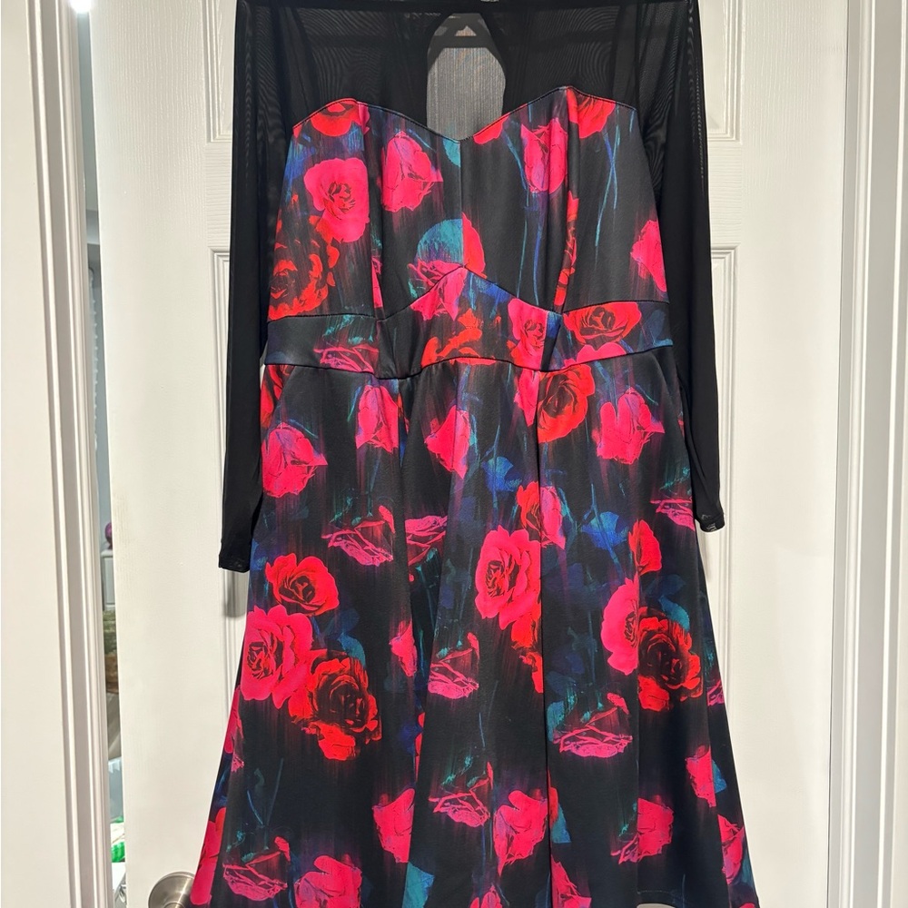 Torrid mini scuba illusion neck dress